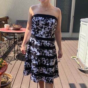 NBW! WHBM black white and lace A-line dress.